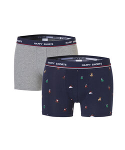 Happy Shorts Christmas Boxer Shorts 2-Pack Men's Classic Nutcracker