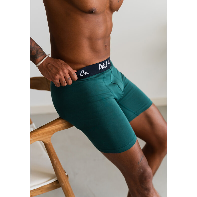 Phil & Co Phil & Co Boxershorts Heren Met Lange Pijpen Boxer Briefs 4-Pack Blauw / Groen