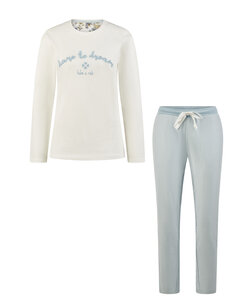 By Louise Ladies Pajama Set Long Dare To Dream White