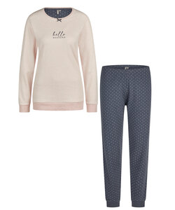 By Louise Dames Winter Pyjama Set Lang Interlock Roze Gestreept