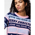 PIECES Pieces Dames Gebreide Kerst Trui PCHOLLI XMAS Roze/Blauw