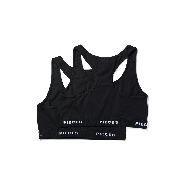 PIECES Pieces Dames BH PCLOGO Zwart 2-Pack