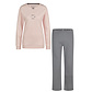 By Louise By Louise Dames Winter Pyjama Set Lang Interlock Roze