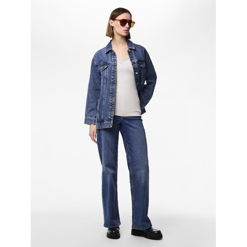 PIECES Pieces Ladies Top PCBARBERA LACE White