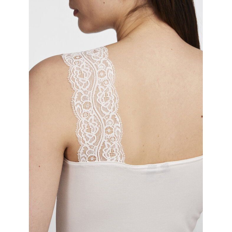 PIECES Pieces Ladies Top PCBARBERA LACE White
