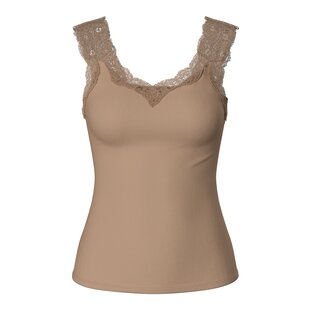 Pieces Ladies Top PCBARBERA LACE Taupe
