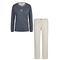 By Louise By Louise Dames Winter Pyjama Set Lang Interlock Blauw