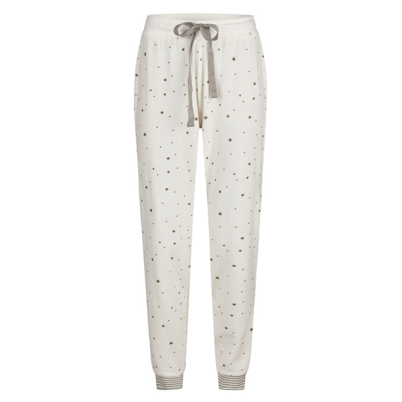 By Louise By Louise Ladies Winter Pajama Set Long Terry Striped White