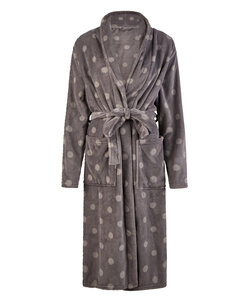 By Louise Fleece Bathrobe Ladies Dotted Anthracite