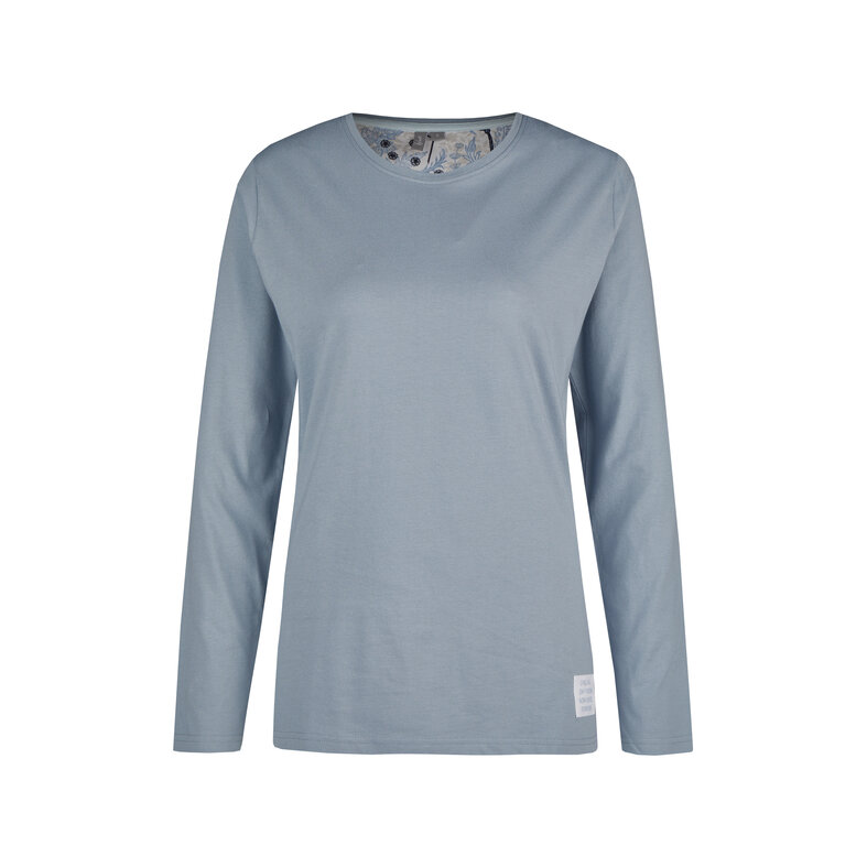 By Louise By Louise Dames Pyjama Set Lang Flanel Geruit Blauw