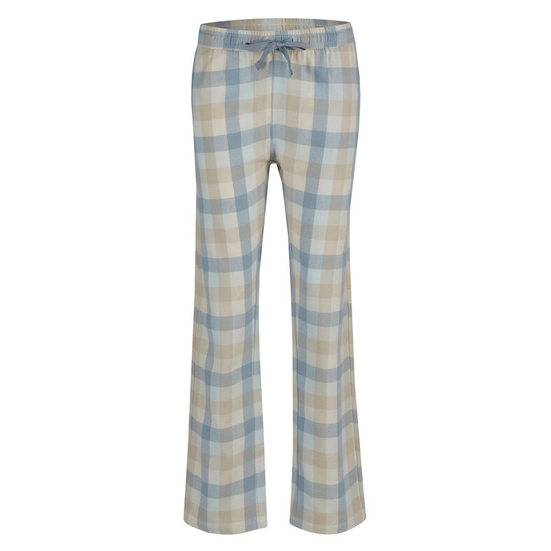By Louise By Louise Ladies Pajama Set Long Flannel Checkered Blue