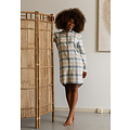 By Louise By Louise Ladies Pyjamas Nightshirt Long Flannel Checkered Blue