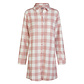By Louise By Louise Dames Pyjama Nachthemd Lang Flanel Geruit Roze