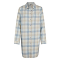 By Louise By Louise Dames Pyjama Nachthemd Lang Flanel Geruit Blauw