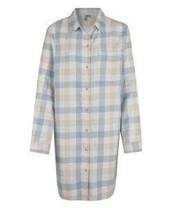 By Louise Ladies Pyjamas Nightshirt Long Flannel Checkered Blue