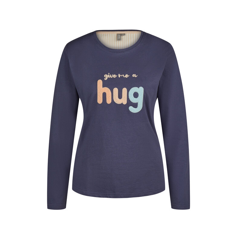 By Louise By Louise Ladies Pajama Set Jersey Cotton Hug Blue