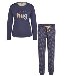 By Louise Ladies Pajama Set Jersey Cotton Hug Blue