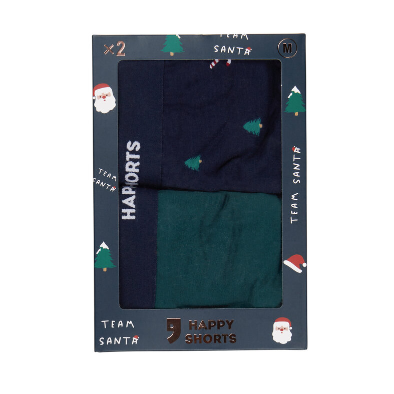 Happy Shorts Happy Shorts Men's Boxer Shorts Christmas Print 2-Pack Christmas