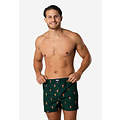 Happy Shorts Happy Shorts Men's Wide Boxer Shorts Christmas Print Gingerbread Men Green