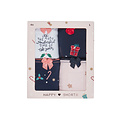 Happy Shorts Happy Shorts Ladies Christmas Slips 4-Pack Pink/Blue/White
