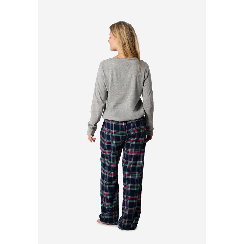 Happy Shorts Happy Shorts Dames Kerst Pyjama Set Shirt + Broek Giftbox Flanel Geruit Grijs