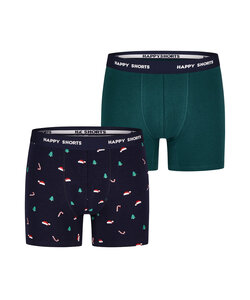Happy Shorts Men's Boxer Shorts Christmas Print 2-Pack Christmas