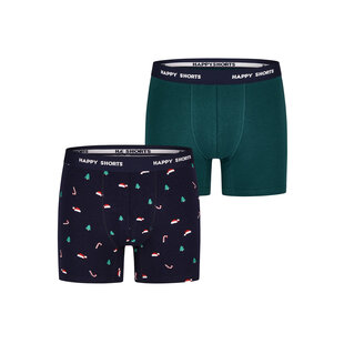 Happy Shorts Heren Boxershorts Kerst Print 2-Pack Christmas