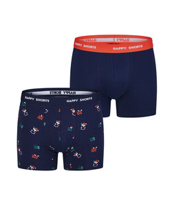 Happy Shorts Heren Boxershorts Kerst Print 2-Pack HoHoHo