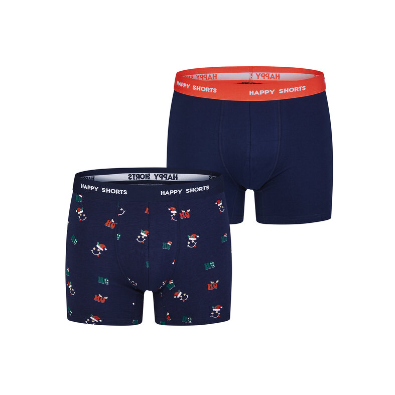 Happy Shorts Happy Shorts Men's Boxer Shorts Christmas Print 2-Pack HoHoHo