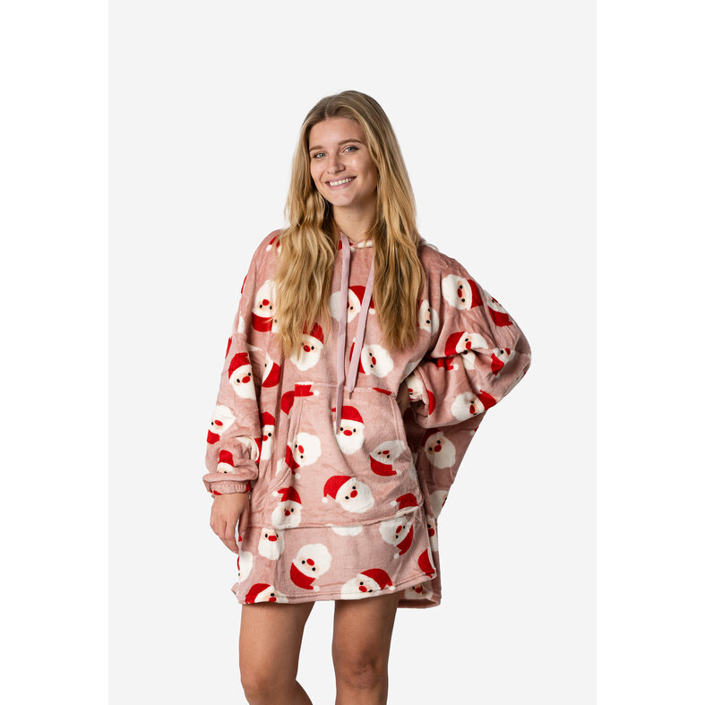 Apollo Ladies Huggle Fleece Hoodie Loungewear Incl Hood Santa Pink