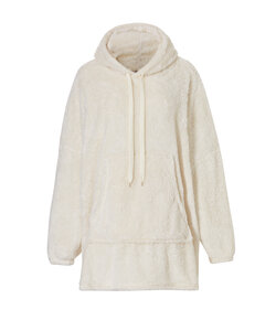 Dames Huggle Fleece Hoodie Loungewear Incl Capuchon Creme