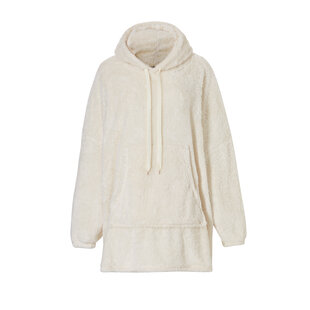 Ladies Huggle Fleece Hoodie Loungewear Incl Hood Creme