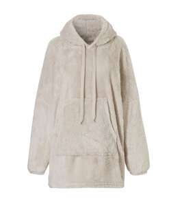 Ladies Huggle Fleece Hoodie Loungewear Incl Hoodie Sand