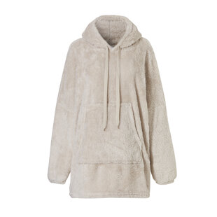 Ladies Huggle Fleece Hoodie Loungewear Incl Hoodie Sand