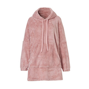 Dames Huggle Fleece Hoodie Loungewear Incl Capuchon Roze
