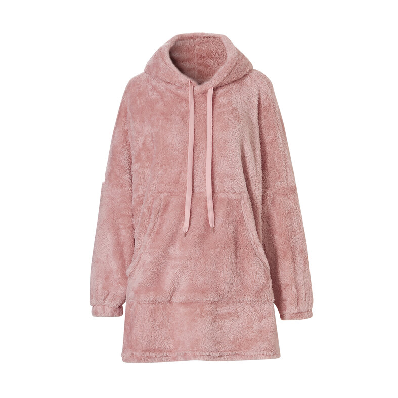 Apollo Ladies Huggle Fleece Hoodie Loungewear Incl Hoodie Pink