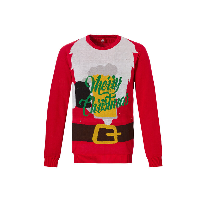 Apollo Apollo Foute Kersttrui Heren Met Led Lampjes Kerstman Rood