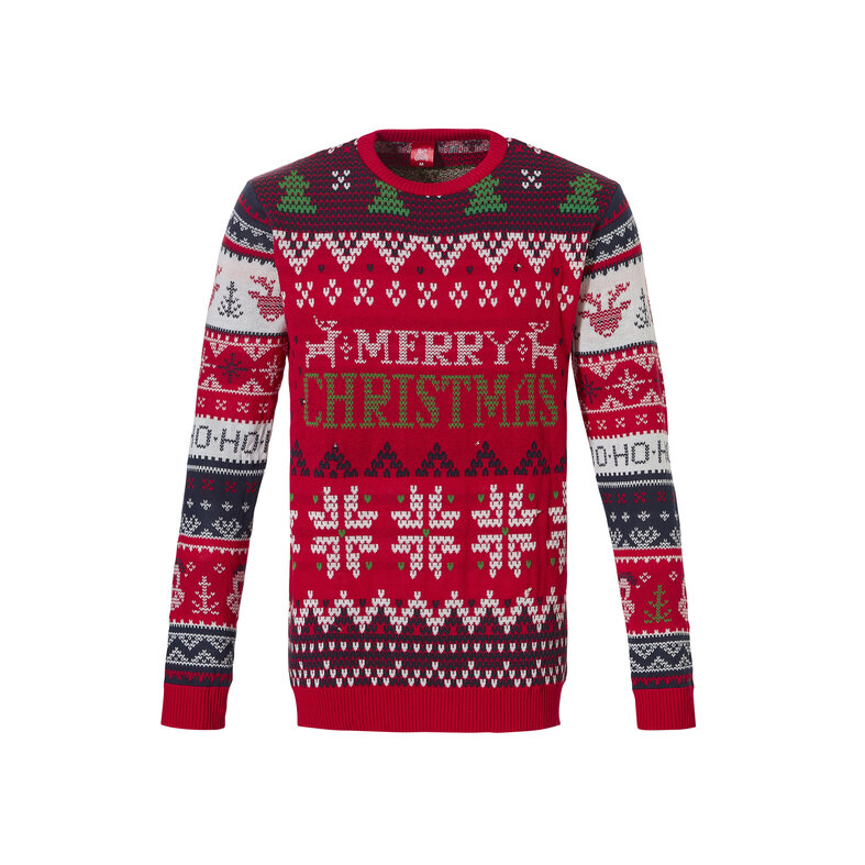 Apollo Apollo Foute Kersttrui Heren Met Led Lampjes Merry Christmas Rood