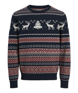 Jack & Jones Men's Christmas Sweater JJXMAS SNOWBALL Blue/Red