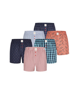 Phil & Co Wide Boxer Shorts Men's Woven Cotton Multipack 6-Pack