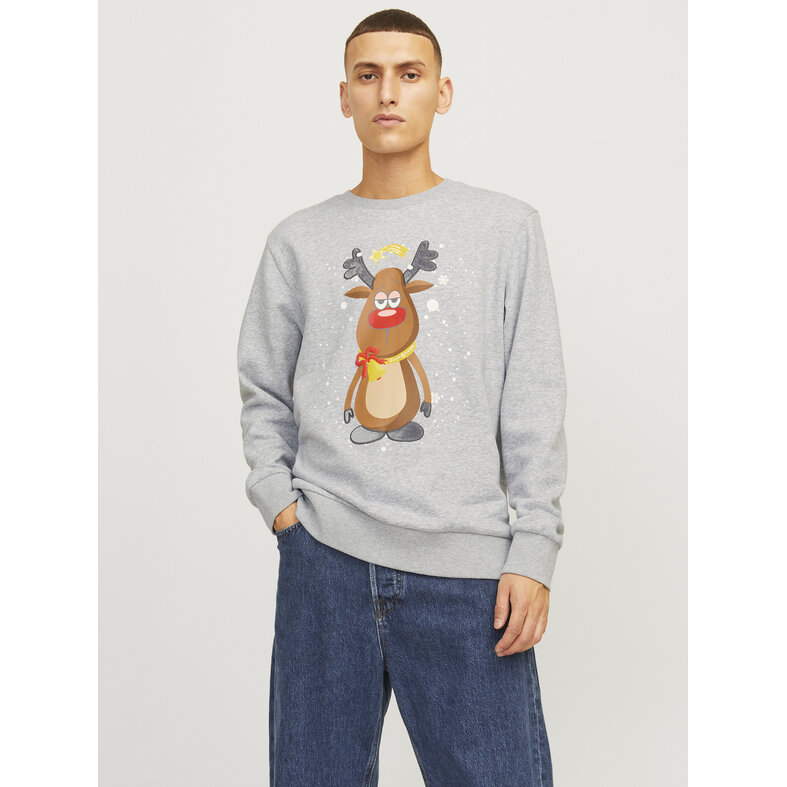 Jack & Jones Jack & Jones Heren Kersttrui JJXMAS JOLLY Grijs