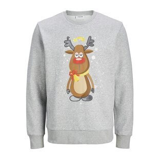 Jack & Jones Men's Christmas Sweater JJXMAS JOLLY Gray