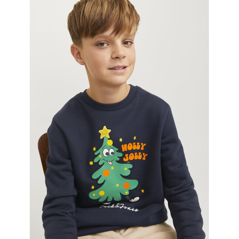 Jack & Jones Junior Jack & Jones Junior Jongens Kersttrui JJXMAS JOLLY Blauw