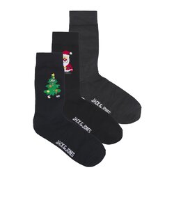 Jack & Jones Junior Socks Boys JACHOLLY JOLLY Black 3-Pack Giftbox
