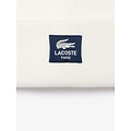 Lacoste Lacoste Beanie Ribbed Cotton Ladies Men's Beanie With Badge White