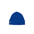 Lacoste Lacoste Beanie Ribbed Ladies Men's Hat Wool Blue