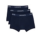 Lacoste Lacoste Heren Boxershorts Trunks 3-Pack Effen Donkerblauw
