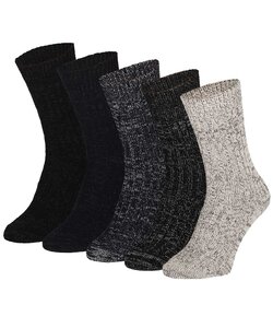 Apollo Men's Knitted Socks 5-Pack Black/Grey/Blue