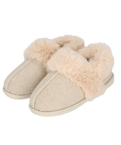 Apollo Dames Instap Pantoffel Vilt Off-White