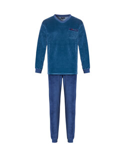 Outfitter Men's Pajama Set Velour Blue